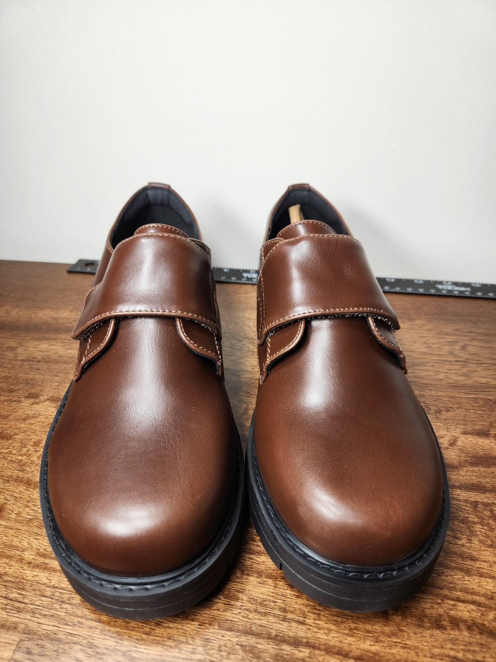 Big Kids Brown Leather Slip-On Dress Shoes